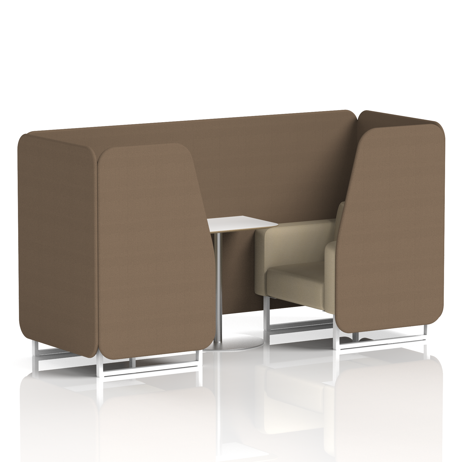 Brixworth Booth With White Legs And White Table In Two Tone 6 Seater Diameter Panels And Theory Sofa Band 2 - X2