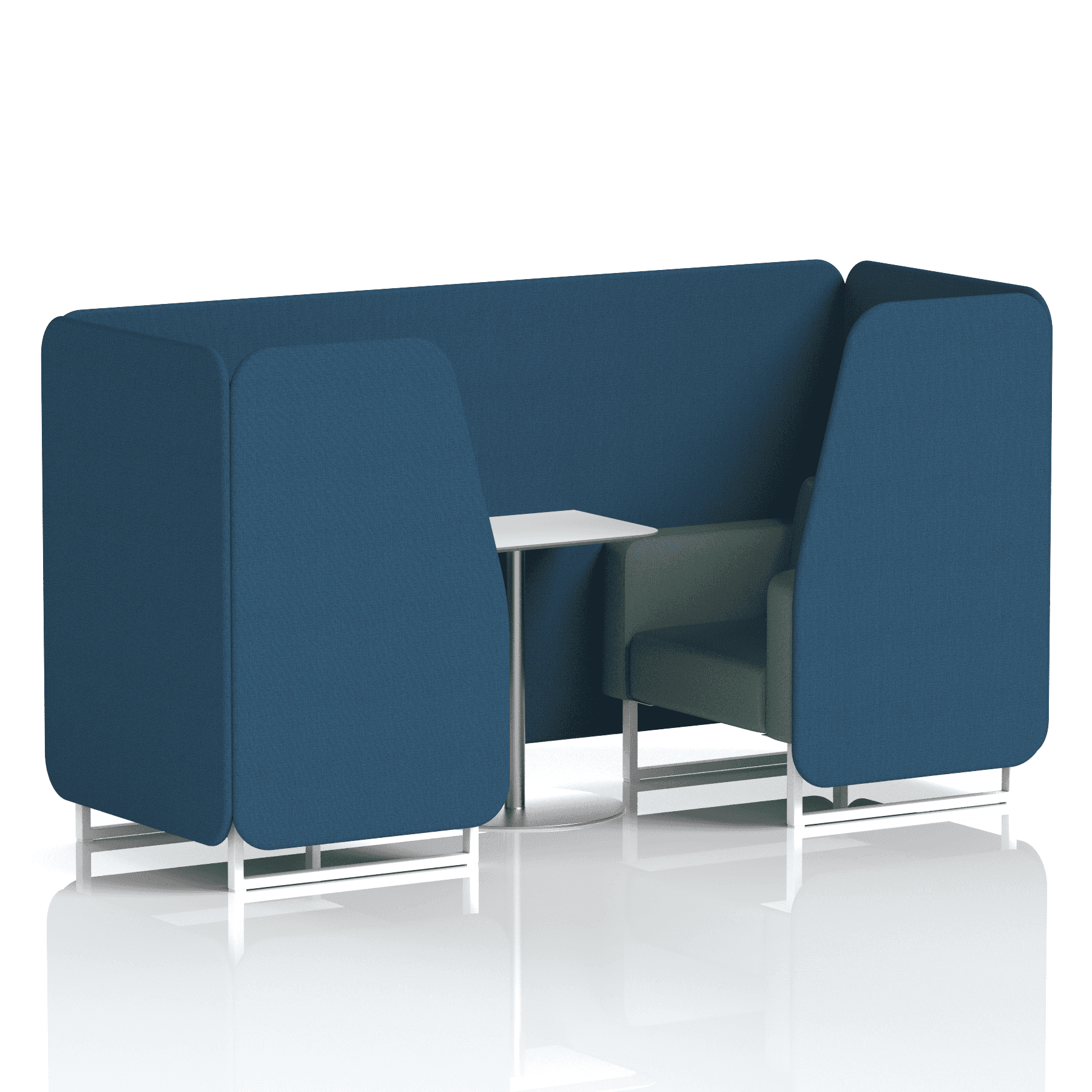 Brixworth Booth With White Legs And White Table In Two Tone 4 Seater Number Panels And Arithmetic Sofa Band 2 - X2