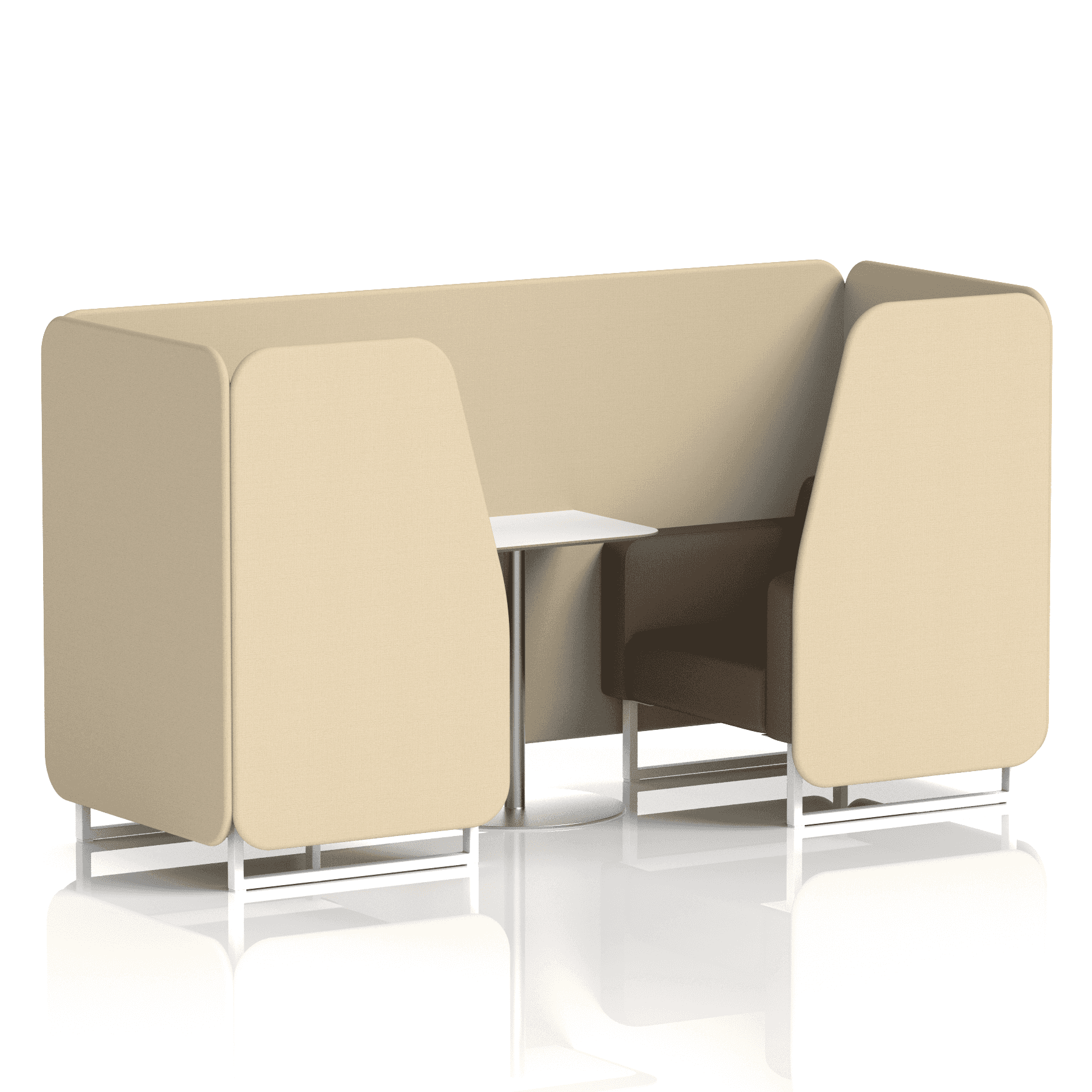 Brixworth Booth With White Legs And White Table In Two Tone 6 Seater Number Panels And Arithmetic Sofa Band 2 - X2