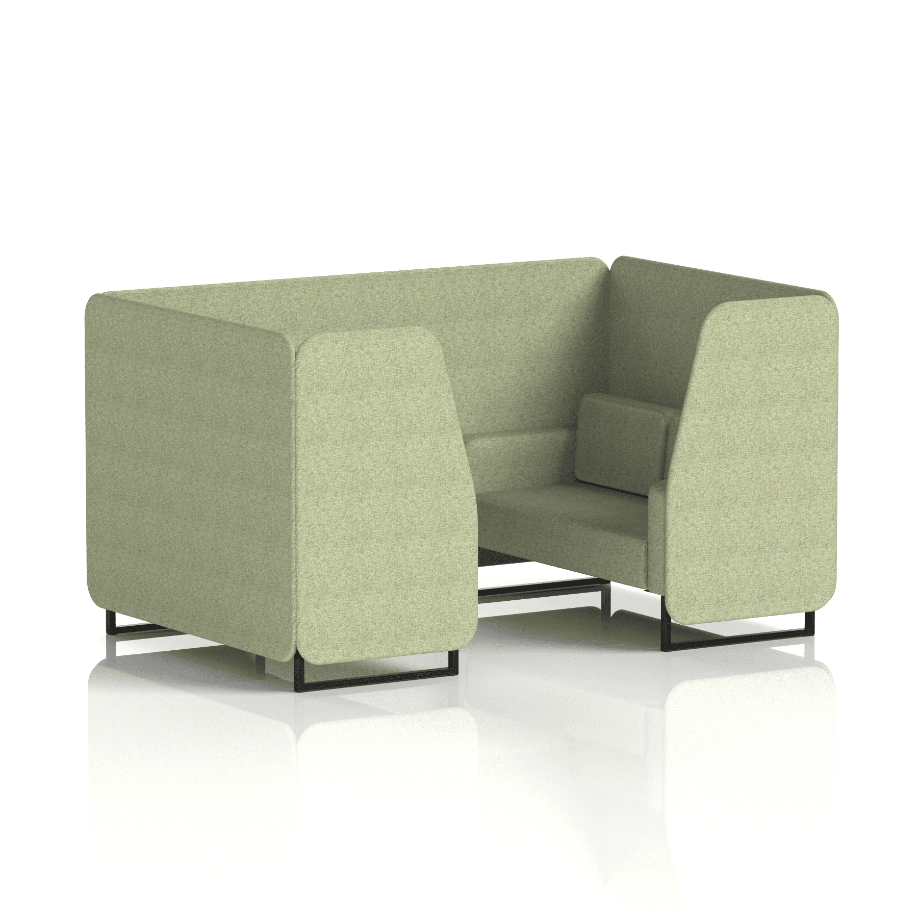 Brixworth Booth With Black Legs in Single Tone 2 Seater Polygon Panels And Sofa Band 2 - X2