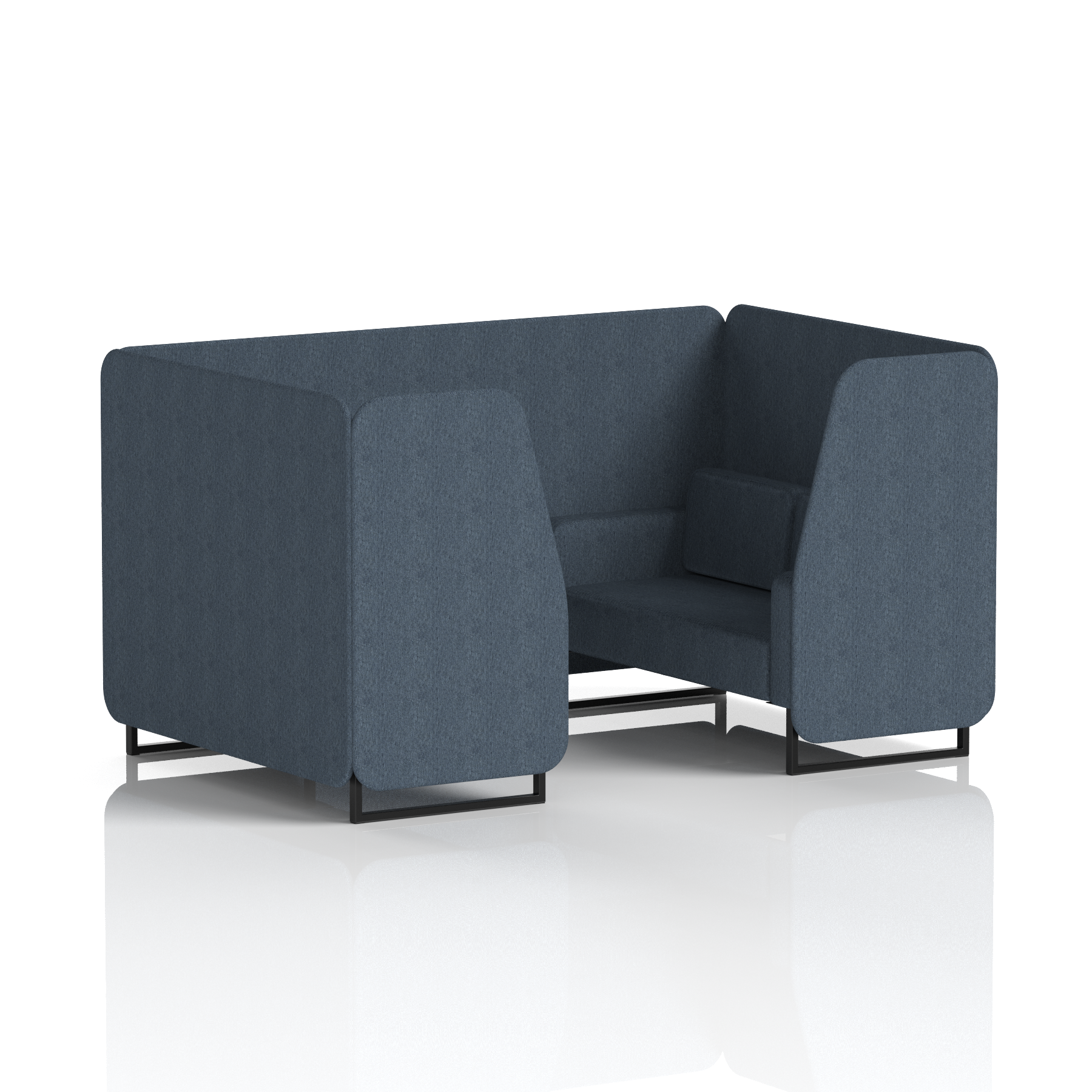 Brixworth Booth With Black Legs in Single Tone 6 Seater Polygon Panels And Sofa Band 2 - X2