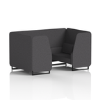 Brixworth Booth With Black Legs in Single Tone 2 Seater Bank Panels And Sofa Band 3 - Main Line Flax