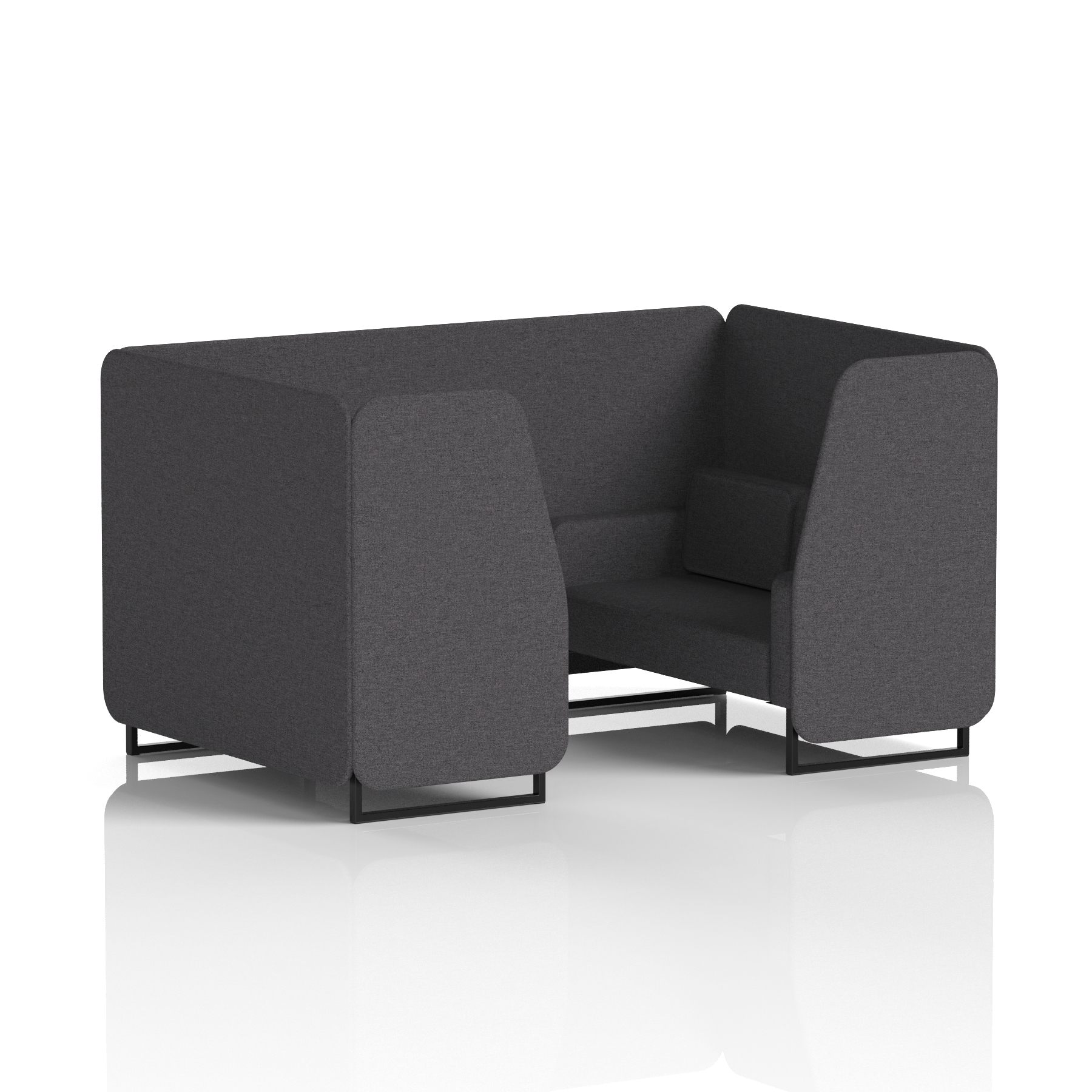 Brixworth Booth With Black Legs in Single Tone 2 Seater Bank Panels And Sofa Band 3 - Main Line Flax