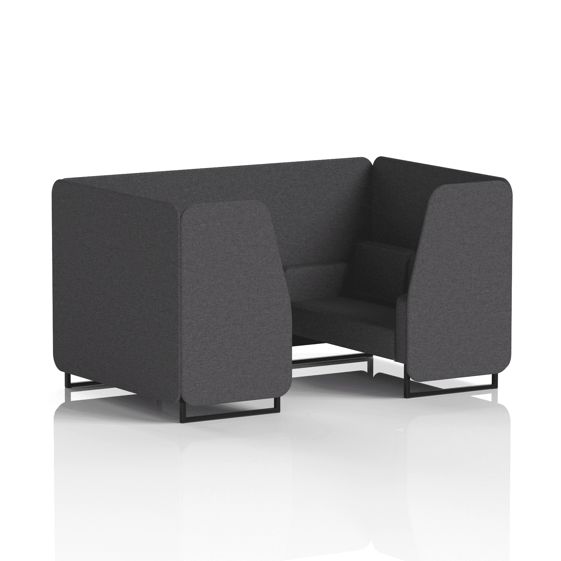 Brixworth Booth With Black Legs in Single Tone 2 Seater Bank Panels And Sofa Band 3 - Main Line Flax