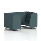 Brixworth Booth With Black Legs in Single Tone 4 Seater Monument Panels And Sofa Band 3 - Main Line Flax