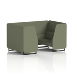 Brixworth Booth With Black Legs in Single Tone 4 Seater Newbury Panels And Sofa Band 3 - Main Line Flax