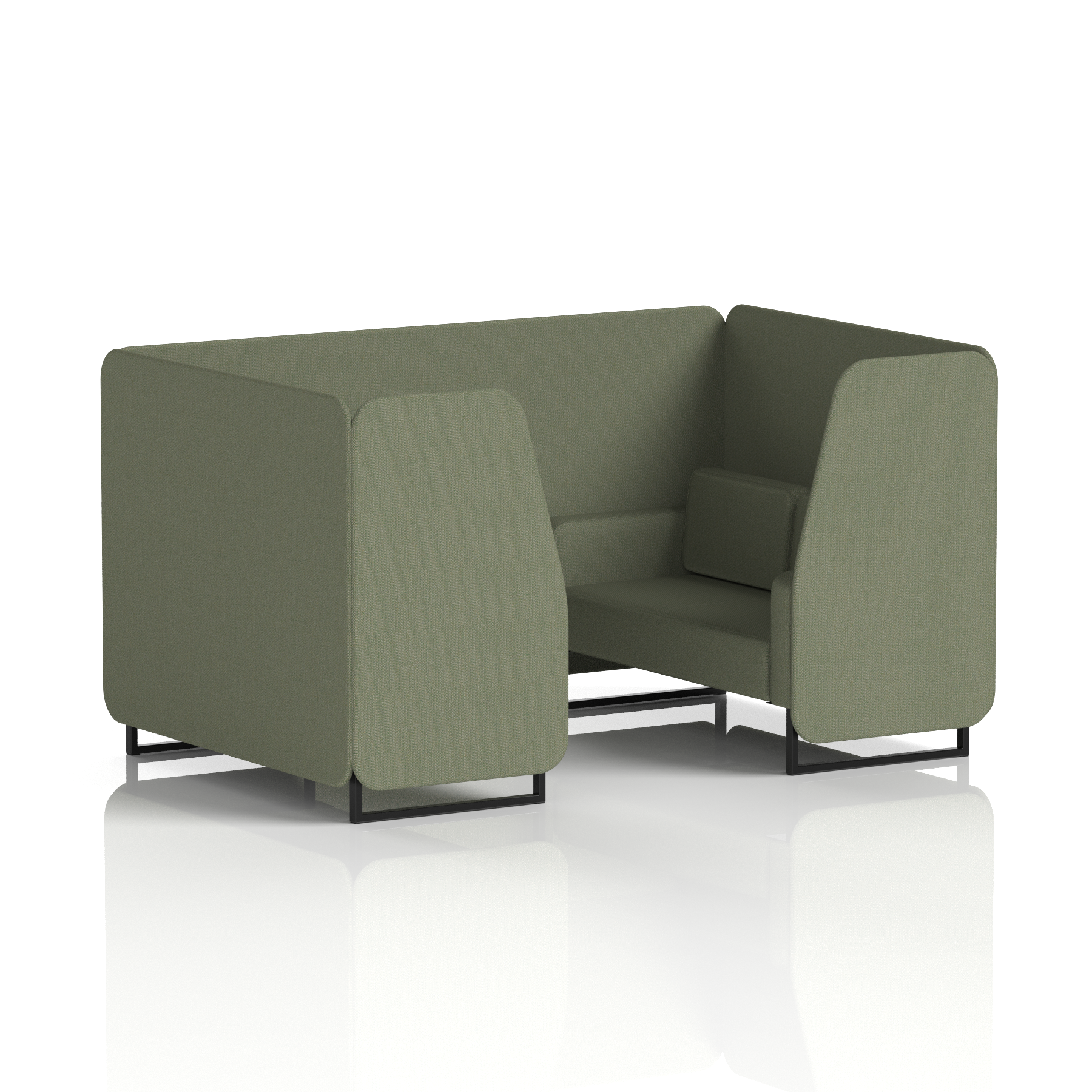 Brixworth Booth With Black Legs in Single Tone 4 Seater Newbury Panels And Sofa Band 3 - Main Line Flax