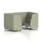 Brixworth Booth With Black Legs in Single Tone 6 Seater Newbury Panels And Sofa Band 3 - Main Line Flax
