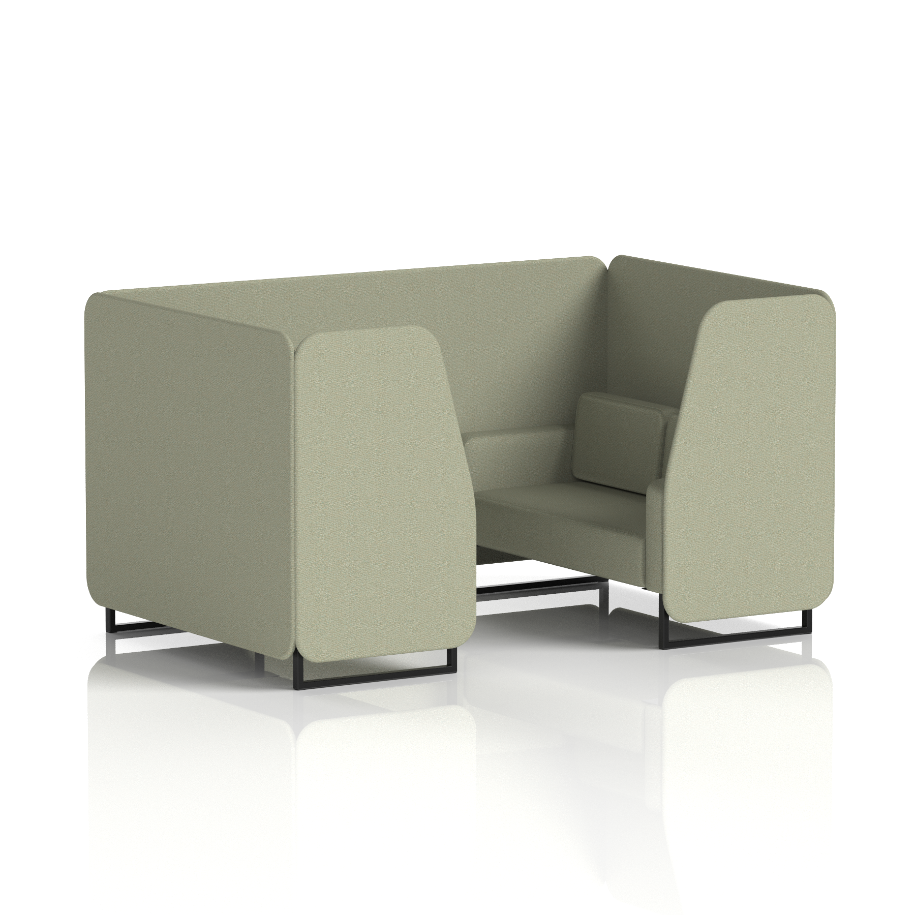 Brixworth Booth With Black Legs in Single Tone 6 Seater Newbury Panels And Sofa Band 3 - Main Line Flax