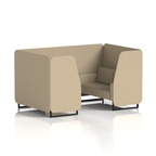 Brixworth Booth With Black Legs in Single Tone 4 Seater Temple Panels And Sofa Band 3 - Main Line Flax