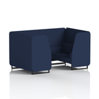 Brixworth Booth With Black Legs in Single Tone 4 Seater Upminster Panels And Sofa Band 3 - Main Line Flax