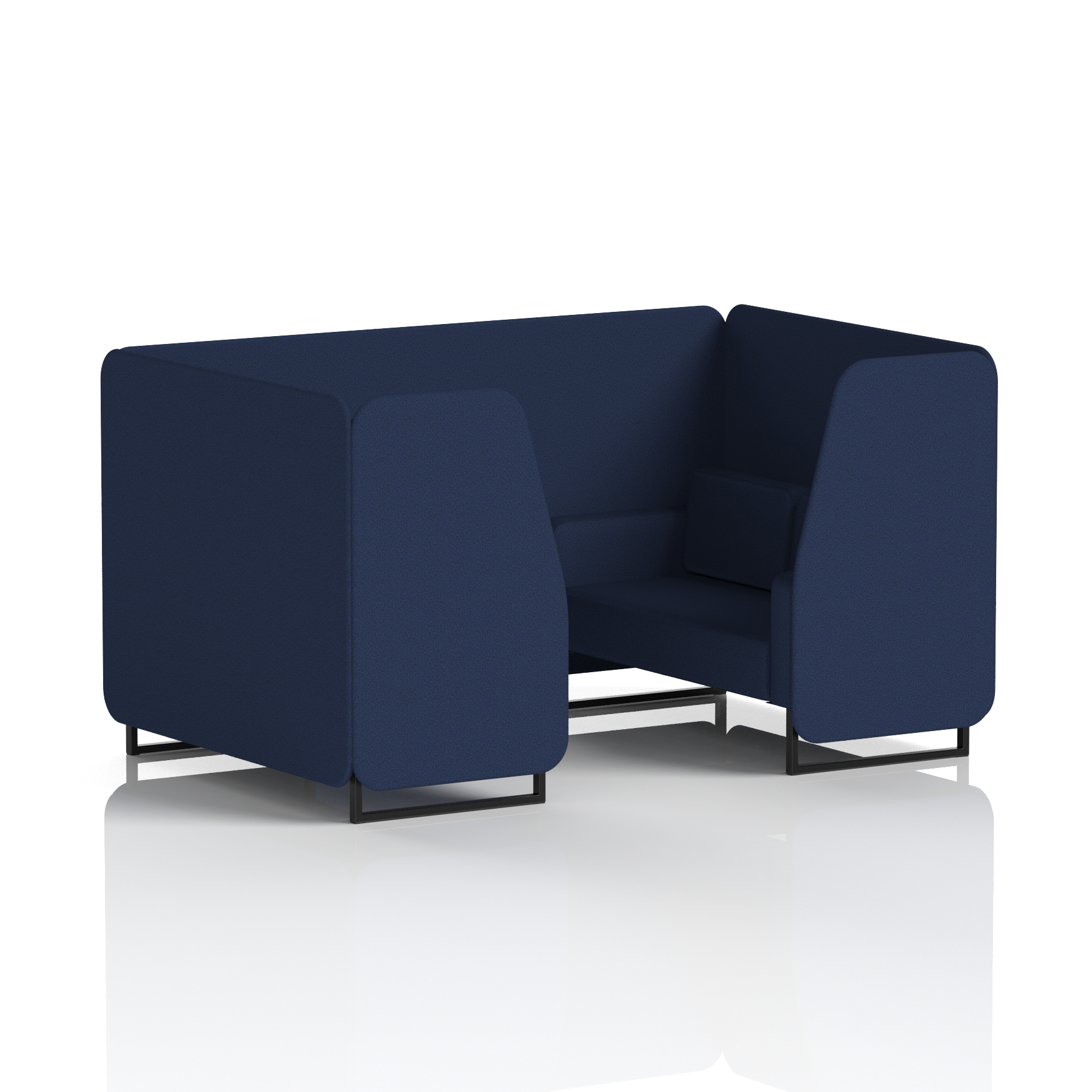 Brixworth Booth With Black Legs in Single Tone 4 Seater Upminster Panels And Sofa Band 3 - Main Line Flax