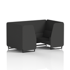 Brixworth Booth With Black Legs in Single Tone 6 Seater Upminster Panels And Sofa Band 3 - Main Line Flax