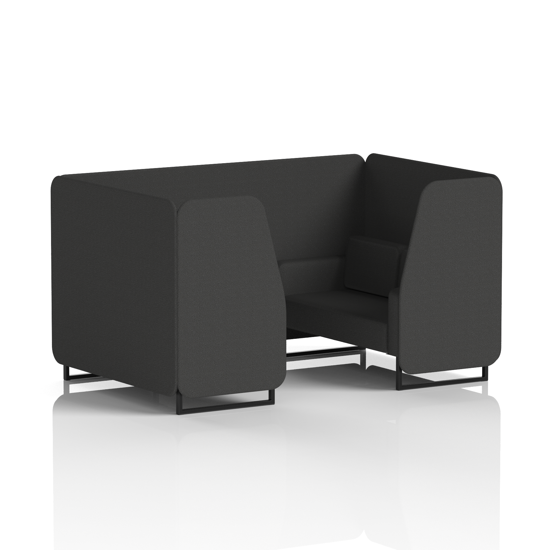 Brixworth Booth With Black Legs in Single Tone 6 Seater Upminster Panels And Sofa Band 3 - Main Line Flax