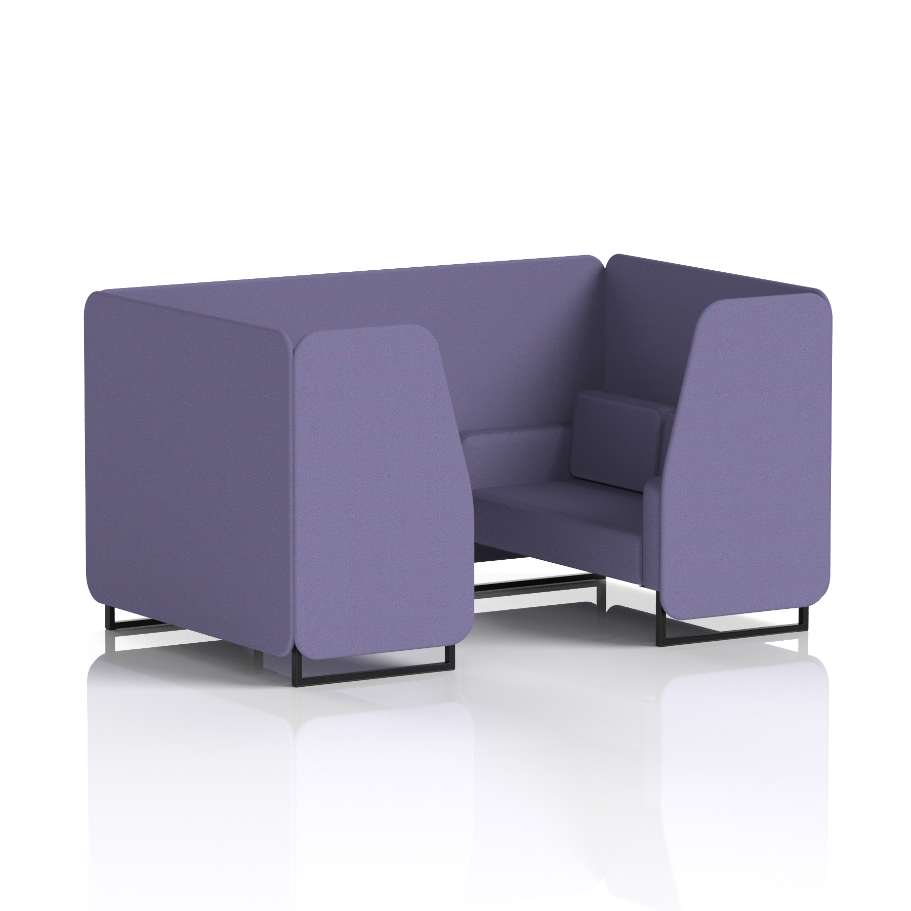 Brixworth Booth With Black Legs in Single Tone 2 Seater Westminster Panels And Sofa Band 3 - Main Line Flax