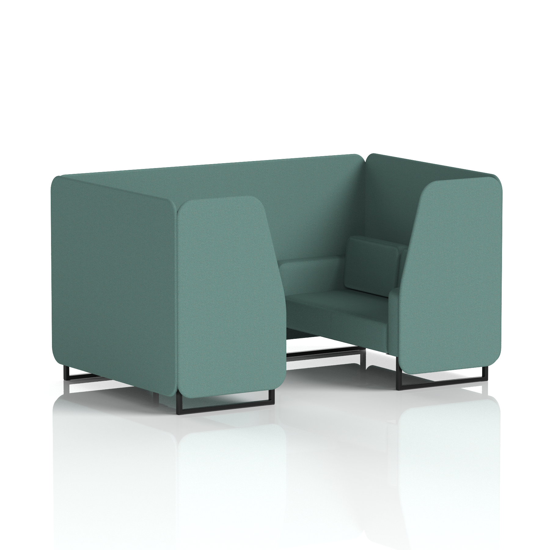 Brixworth Booth With Black Legs in Single Tone 2 Seater Affix Panels And Sofa Band 4 - Synergy