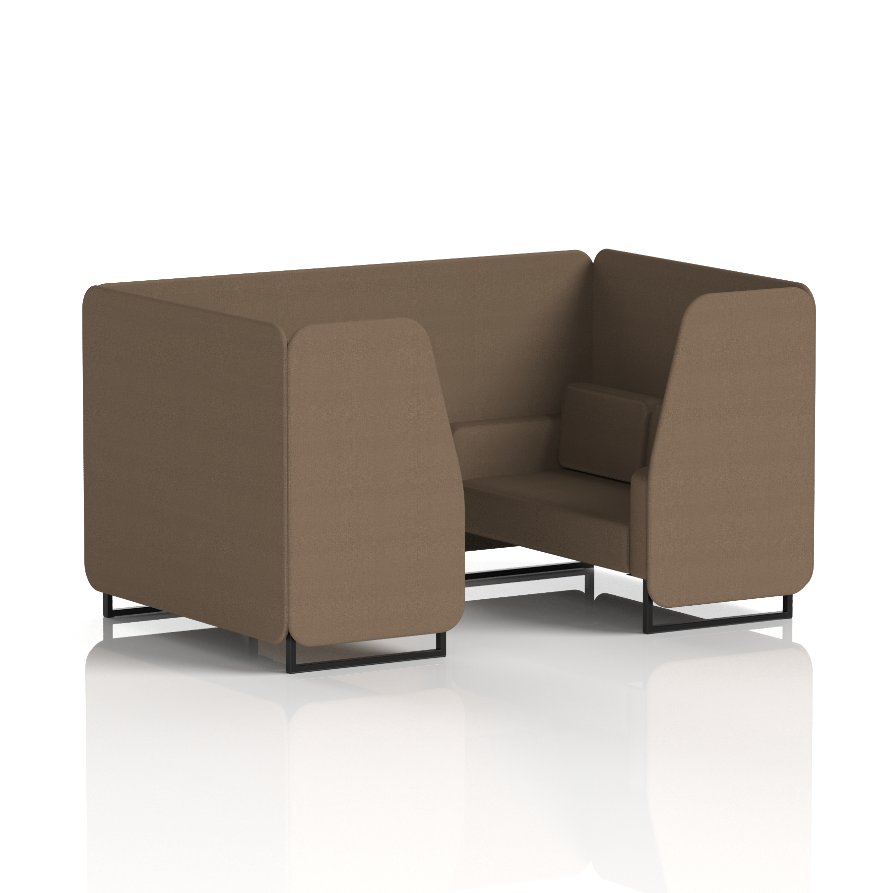 Brixworth Booth With Black Legs in Single Tone 6 Seater Affix Panels And Sofa Band 4 - Synergy