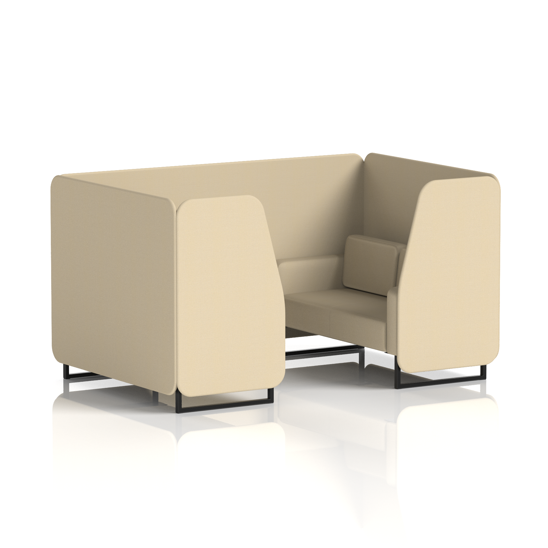Brixworth Booth With Black Legs in Single Tone 6 Seater Alike Panels And Sofa Band 4 - Synergy
