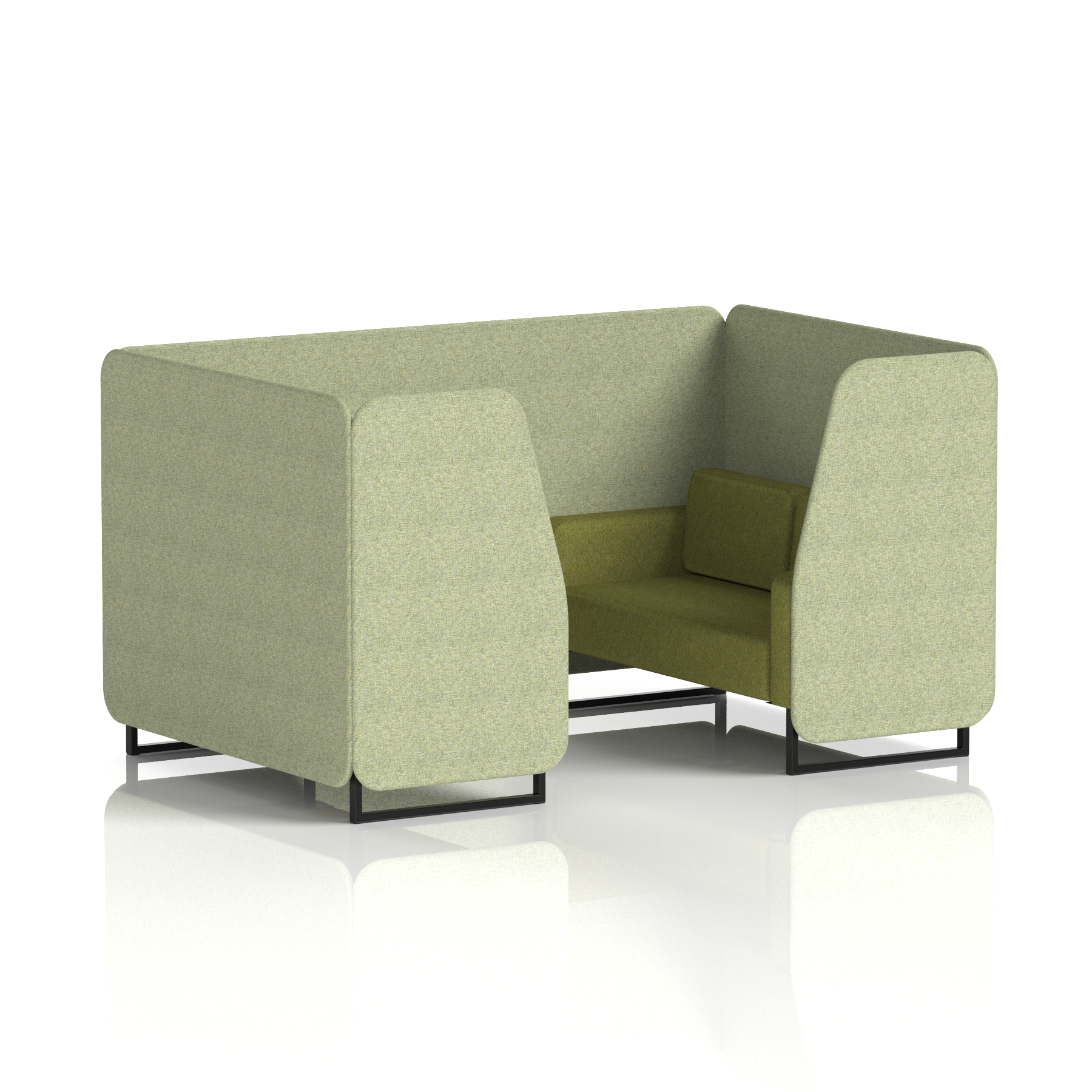 Brixworth Booth With Black Legs in Two Tone 2 Seater Polygon Panels And Calculus Sofa Band 2 - X2