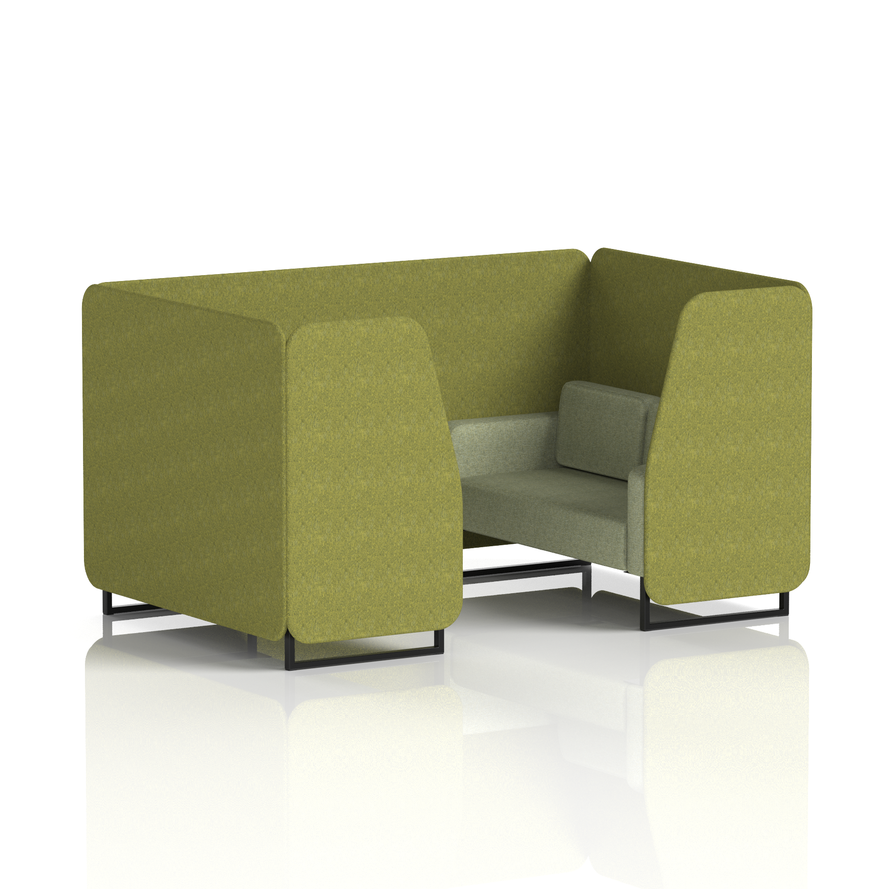 Brixworth Booth With Black Legs in Two Tone 2 Seater Theory Panels And Diameter Sofa Band 2 - X2