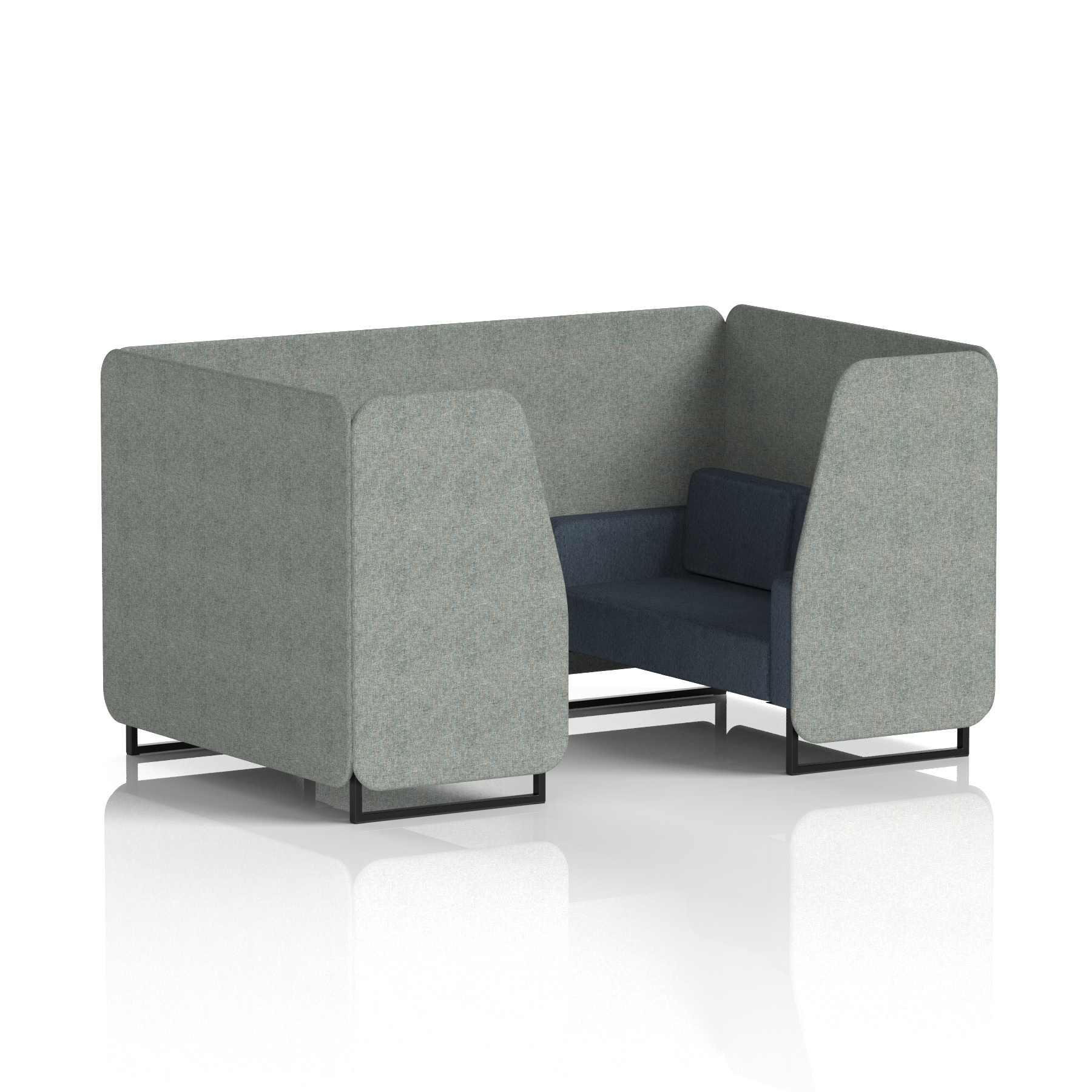 Brixworth Booth With Black Legs in Two Tone 4 Seater Theory Panels And Diameter Sofa Band 2 - X2