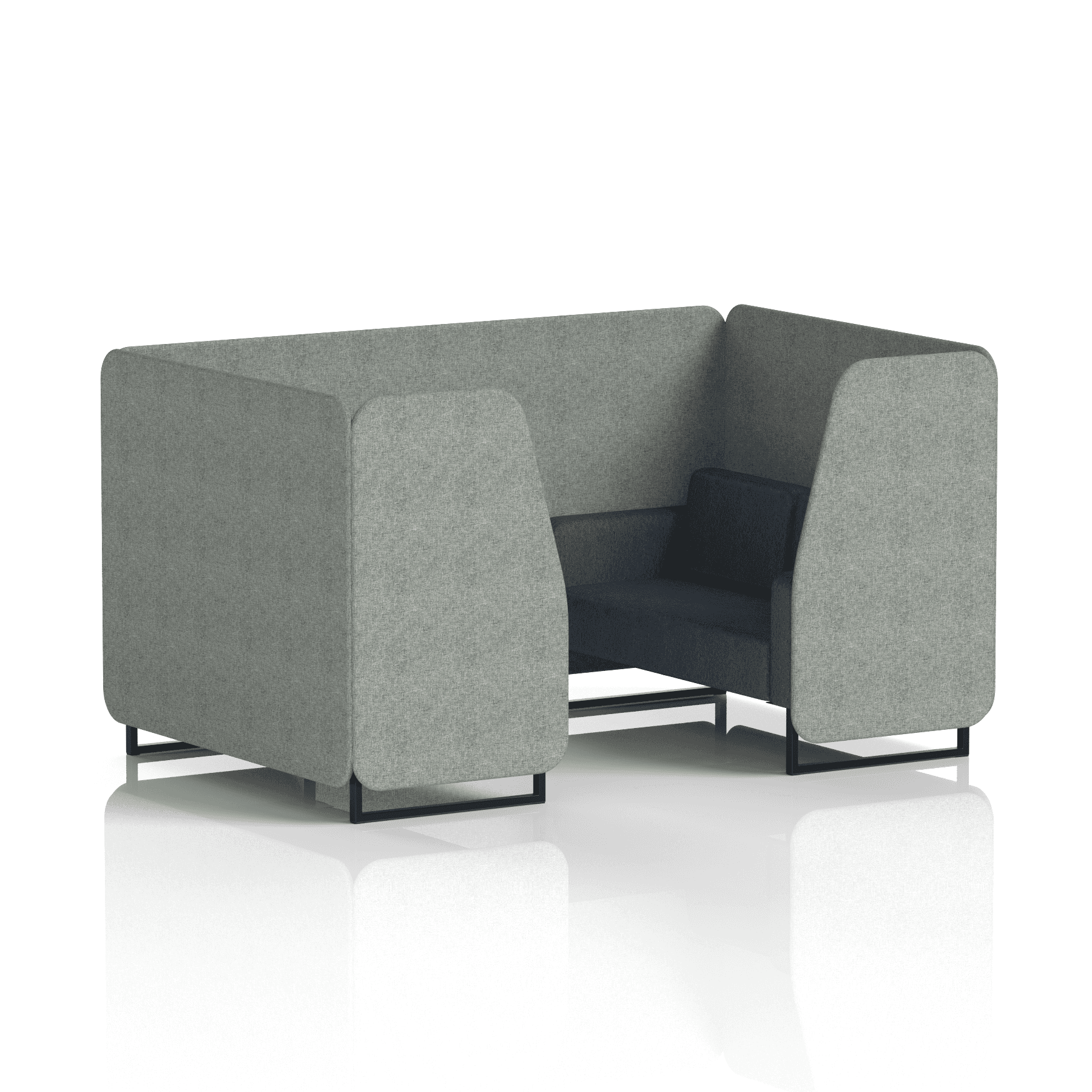 Brixworth Booth With Black Legs in Two Tone 4 Seater Theory Panels And Diameter Sofa Band 2 - X2