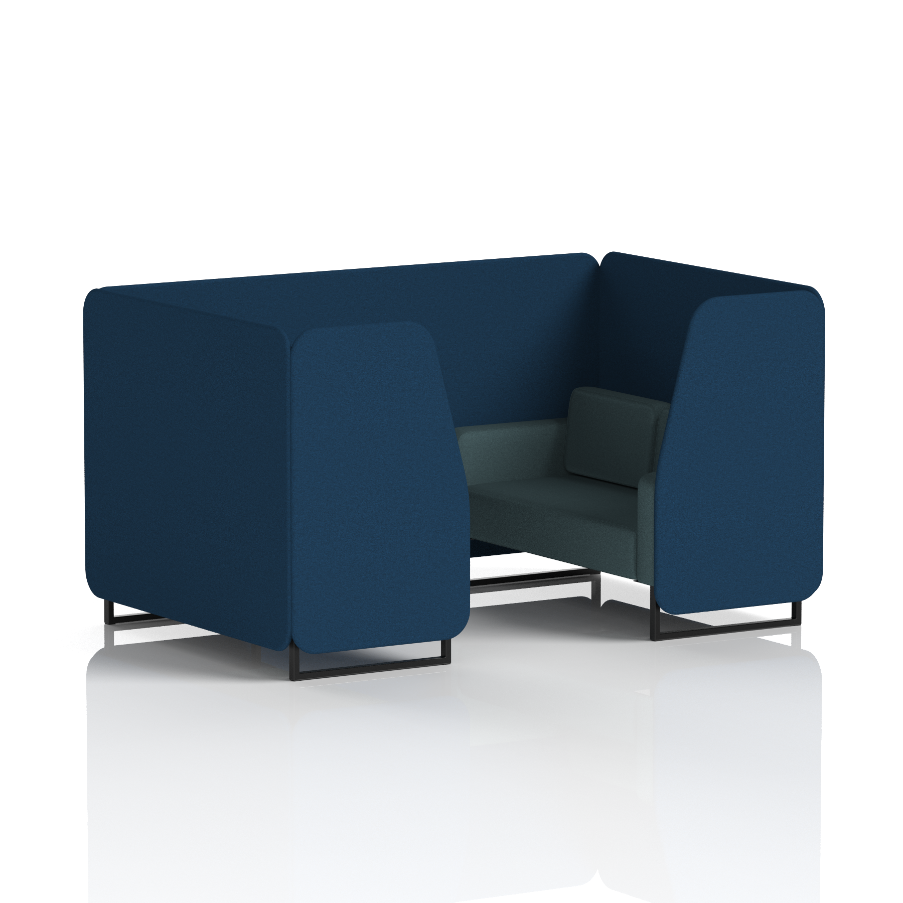 Brixworth Booth With Black Legs in Two Tone 4 Seater Bank Panels And Upminster Sofa Band 3 - Main Line Flax