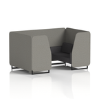 Brixworth Booth With Black Legs in Two Tone 2 Seater Monument Panels And Temple Sofa Band 3 - Main Line Flax
