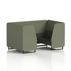 Brixworth Booth With Black Legs in Two Tone 4 Seater Newbury Panels And Westminster Sofa Band 3 - Main Line Flax