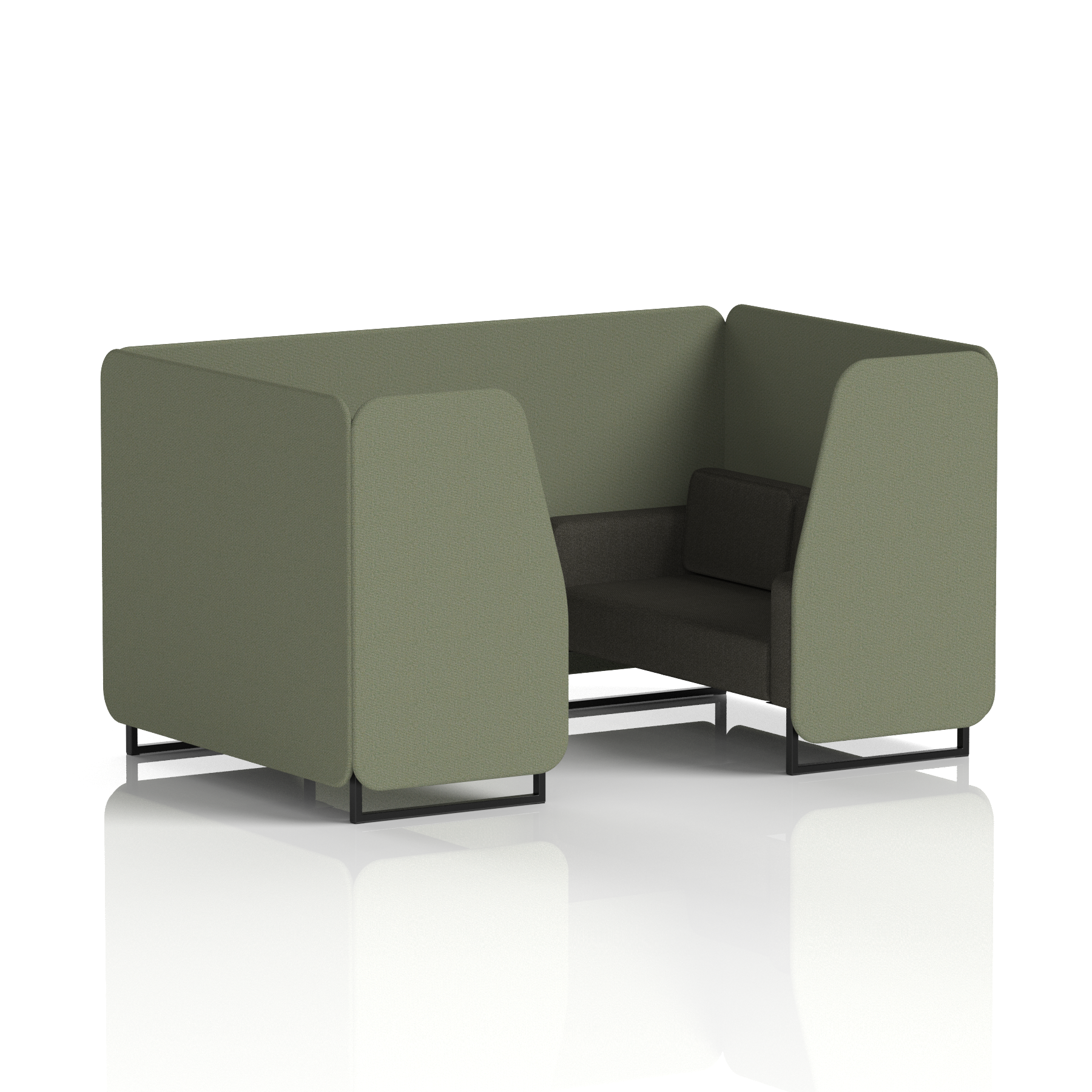 Brixworth Booth With Black Legs in Two Tone 4 Seater Newbury Panels And Westminster Sofa Band 3 - Main Line Flax