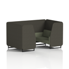 Brixworth Booth With Black Legs in Two Tone 2 Seater Temple Panels And Monument Sofa Band 3 - Main Line Flax