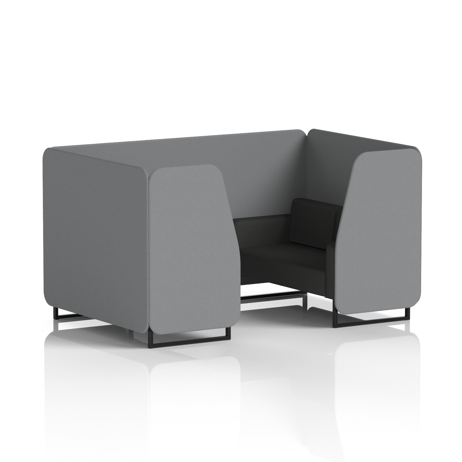 Brixworth Booth With Black Legs in Two Tone 4 Seater Westminster Panels And Newbury Sofa Band 3 - Main Line Flax