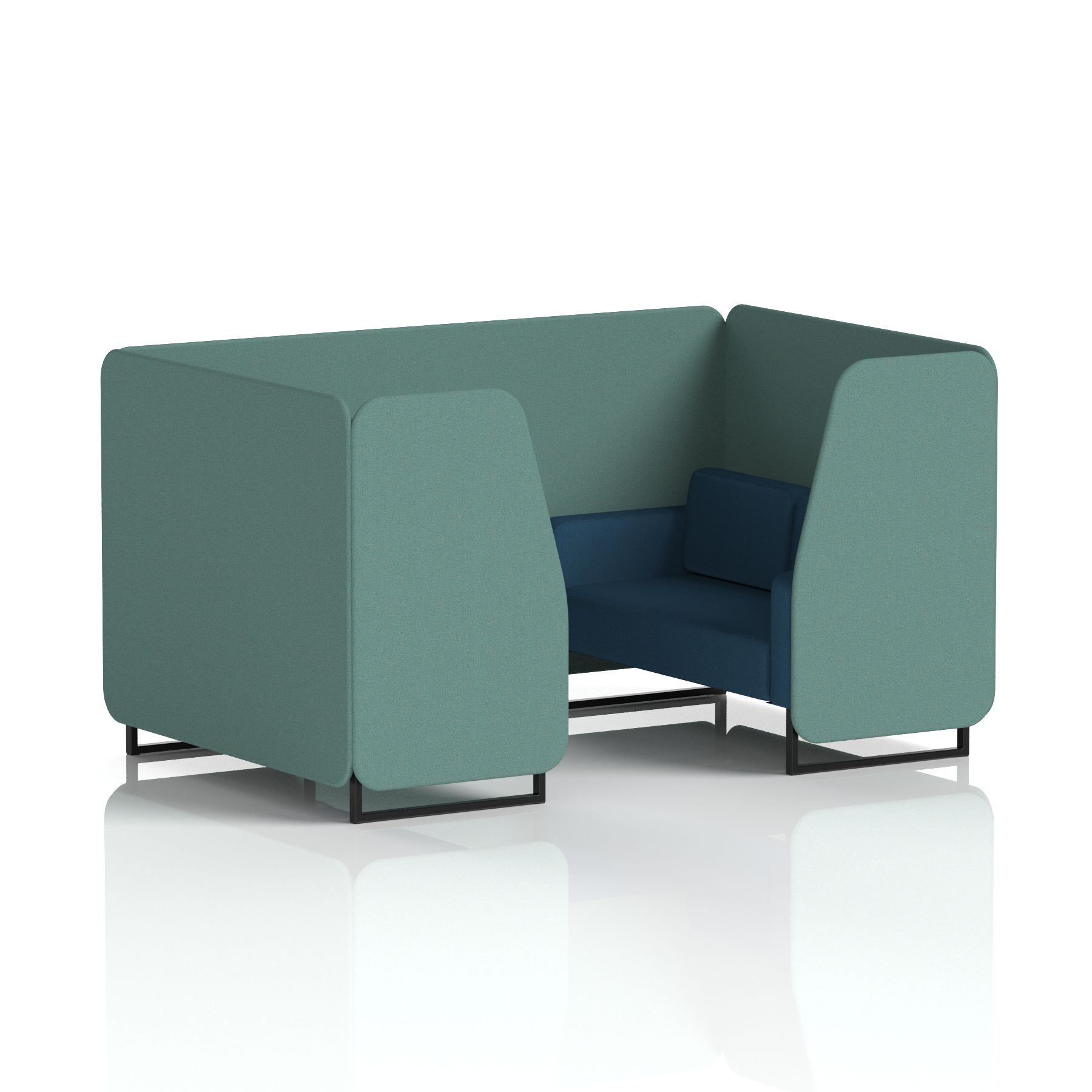 Brixworth Booth With Black Legs in Two Tone 2 Seater Affix Panels And Wed Sofa Band 4 - Synergy