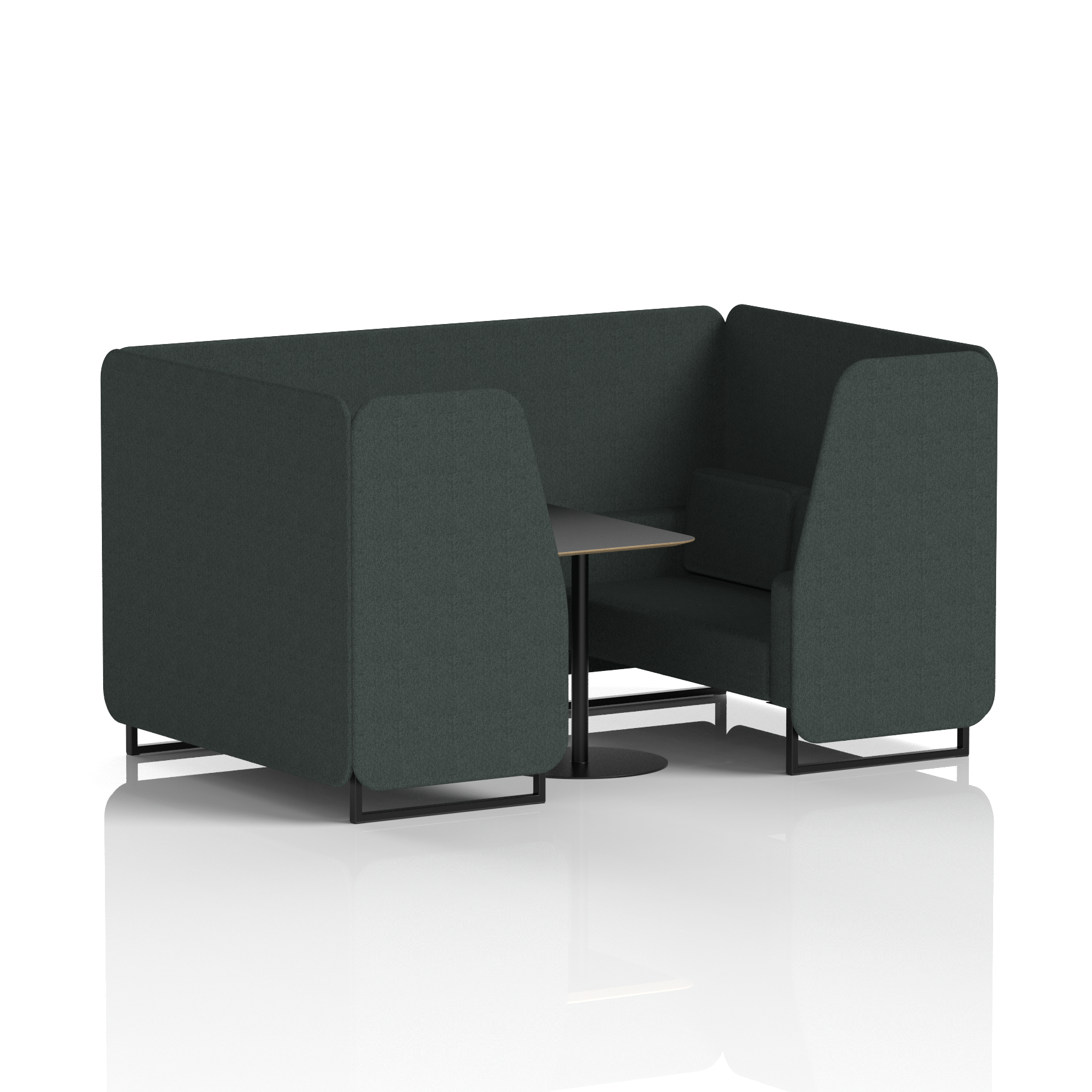 Brixworth Booth With Black Legs And Black Table In Single Tone 4 Seater Polygon Panels And Sofa Band 2 - X2