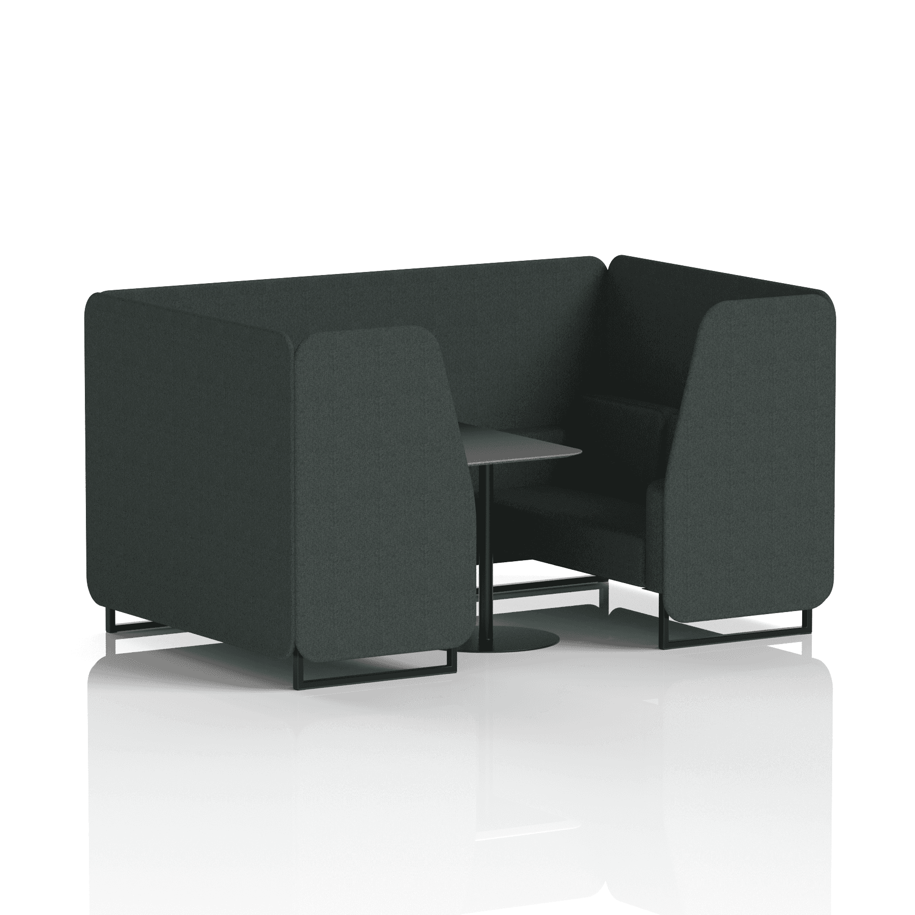 Brixworth Booth With Black Legs And Black Table In Single Tone 4 Seater Polygon Panels And Sofa Band 2 - X2