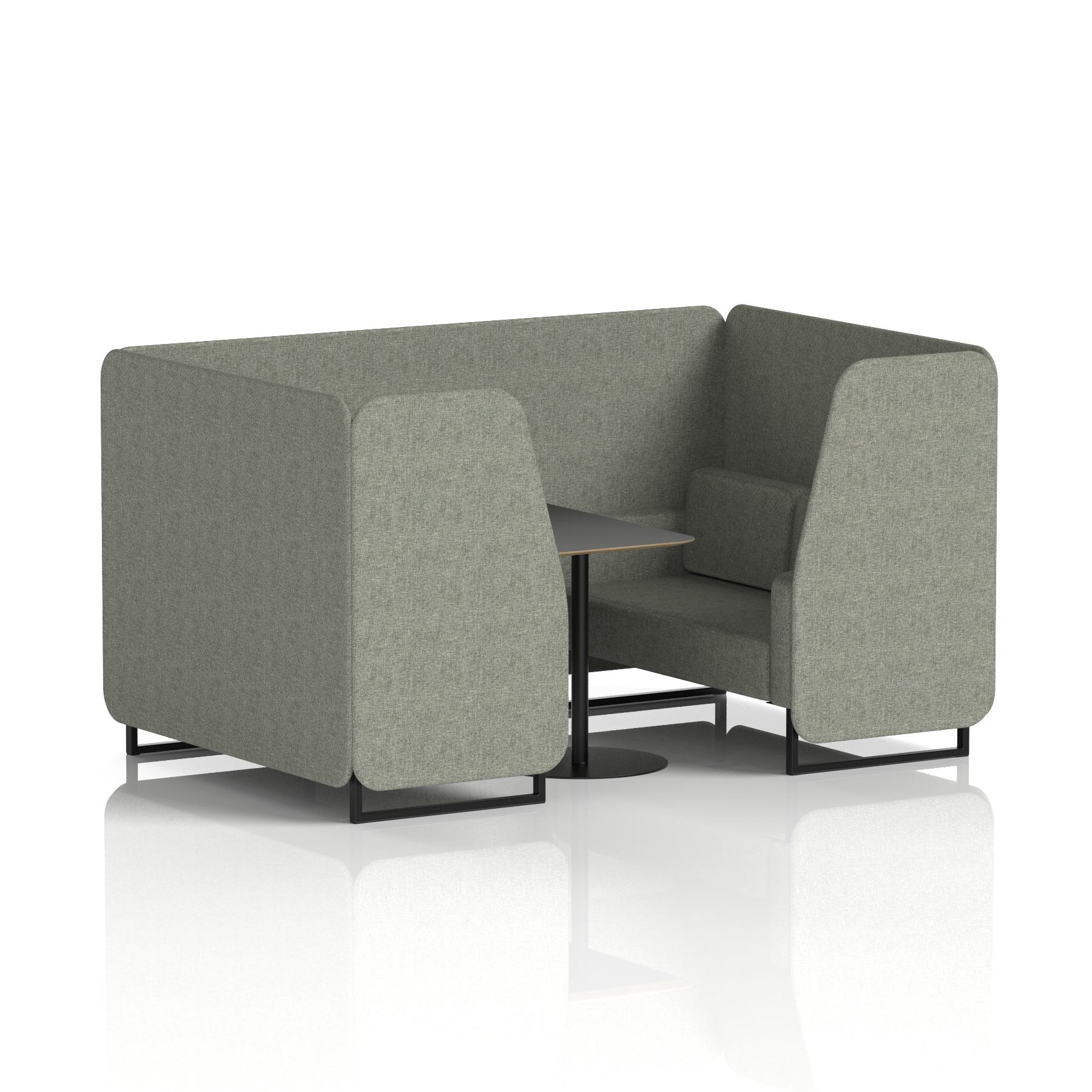 Brixworth Booth With Black Legs And Black Table In Single Tone 6 Seater Theory Panels And Sofa Band 2 - X2