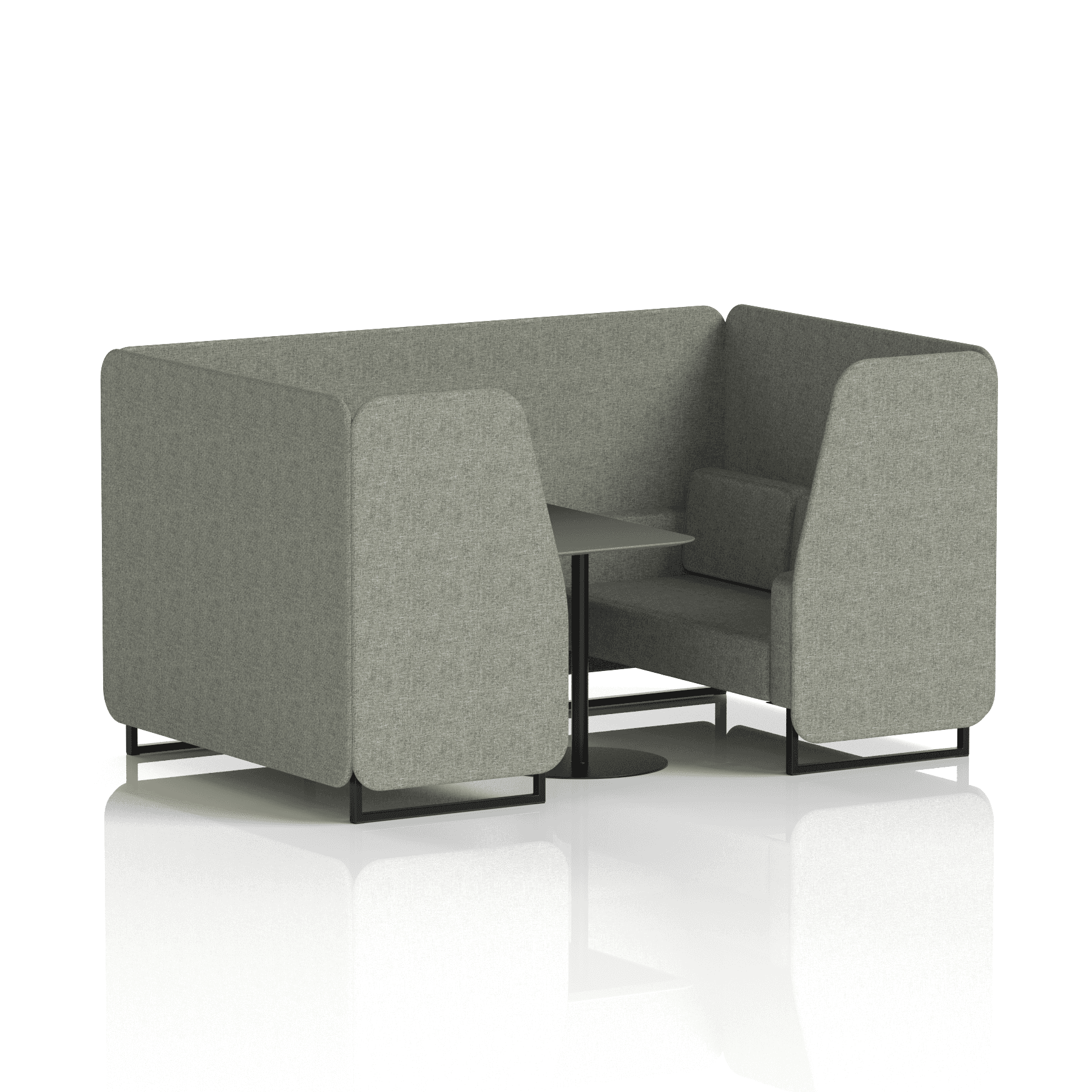 Brixworth Booth With Black Legs And Black Table In Single Tone 6 Seater Theory Panels And Sofa Band 2 - X2