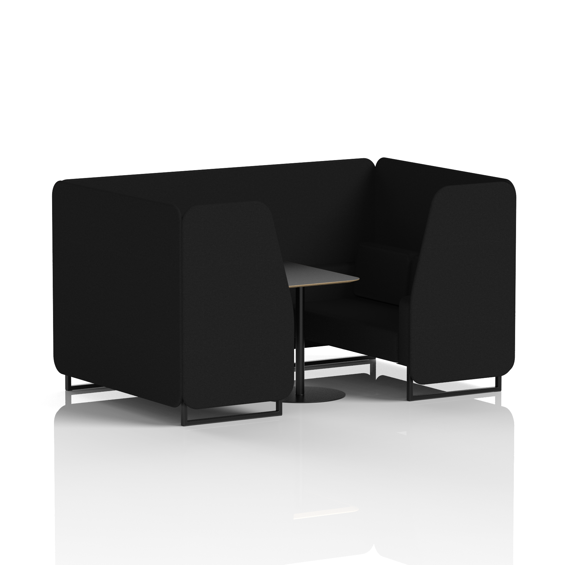 Brixworth Booth With Black Legs And Black Table In Single Tone 6 Seater Bank Panels And Sofa Band 3 - Main Line Flax