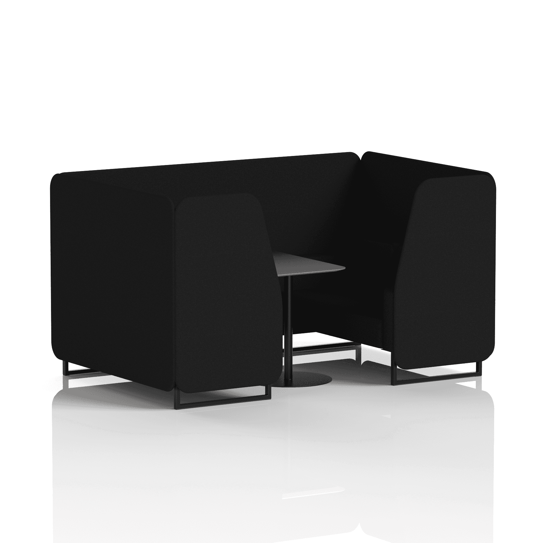 Brixworth Booth With Black Legs And Black Table In Single Tone 6 Seater Bank Panels And Sofa Band 3 - Main Line Flax