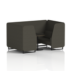 Brixworth Booth With Black Legs And Black Table In Single Tone 2 Seater Temple Panels And Sofa Band 3 - Main Line Flax