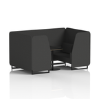 Brixworth Booth With Black Legs And Black Table In Single Tone 6 Seater Upminster Panels And Sofa Band 3 - Main Line Flax