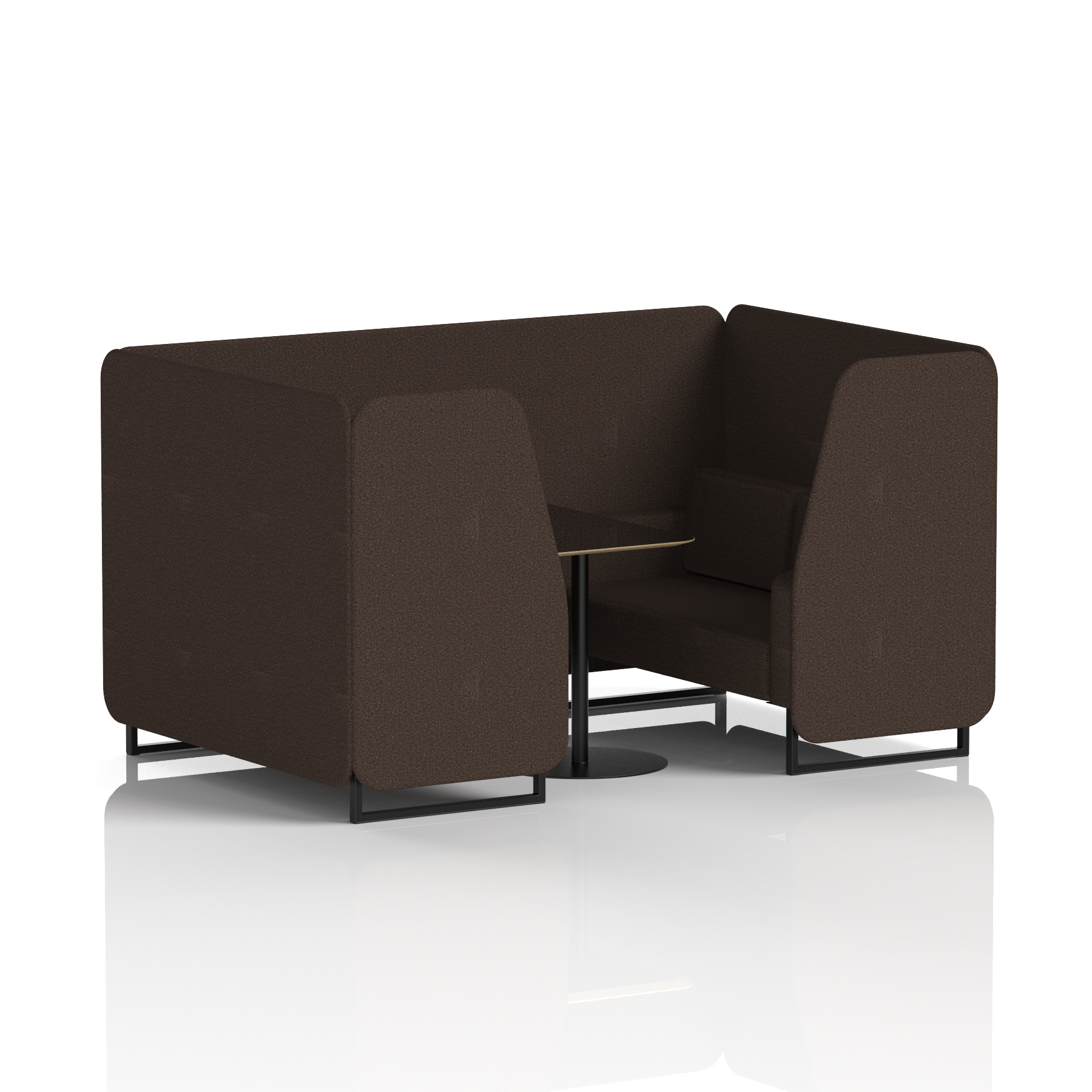 Brixworth Booth With Black Legs And Black Table In Single Tone 6 Seater Westminster Panels And Sofa Band 3 - Main Line Flax