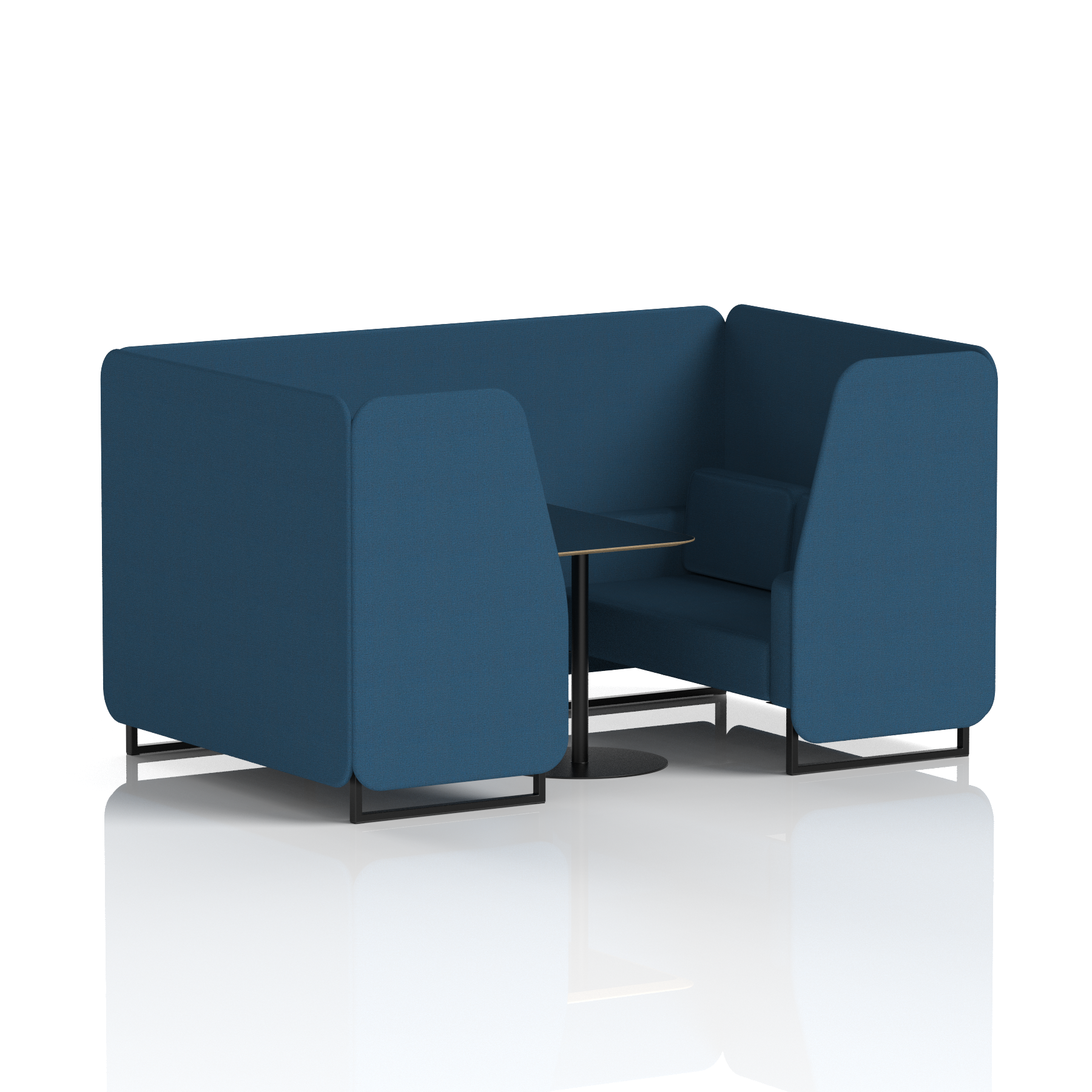 Brixworth Booth With Black Legs And Black Table In Single Tone 4 Seater Alike Panels And Sofa Band 4 - Synergy