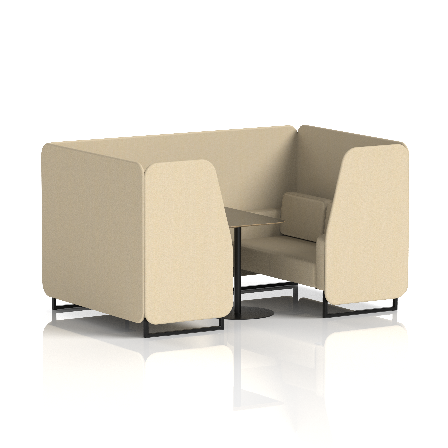 Brixworth Booth With Black Legs And Black Table In Single Tone 6 Seater Alike Panels And Sofa Band 4 - Synergy