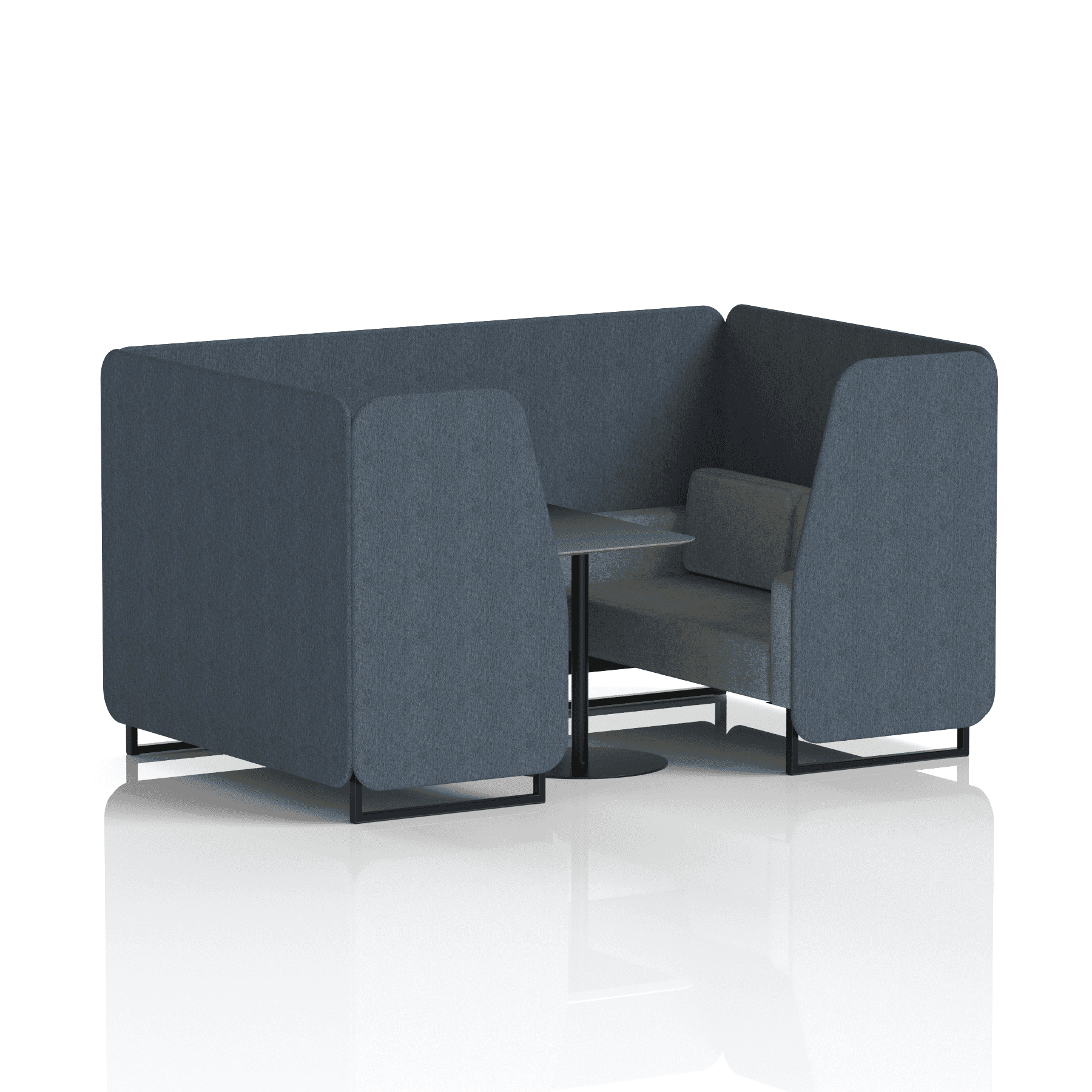 Brixworth Booth With Black Legs And Black Table In Two Tone 6 Seater Polygon Panels And Calculus Sofa  