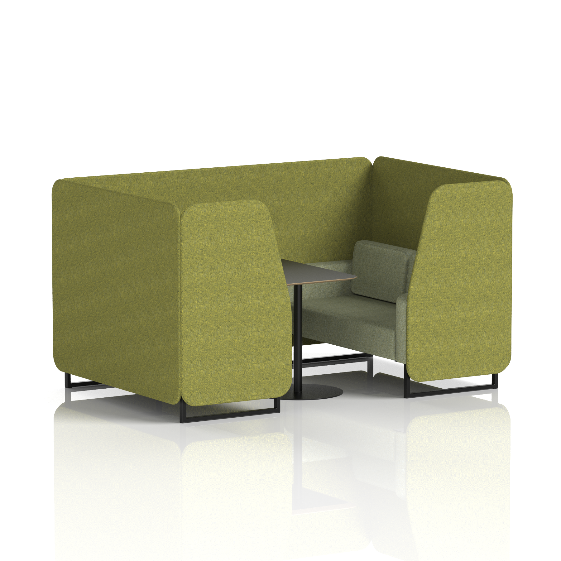 Brixworth Booth With Black Legs And Black Table In Two Tone 2 Seater Theory Panels And Diameter Sofa  