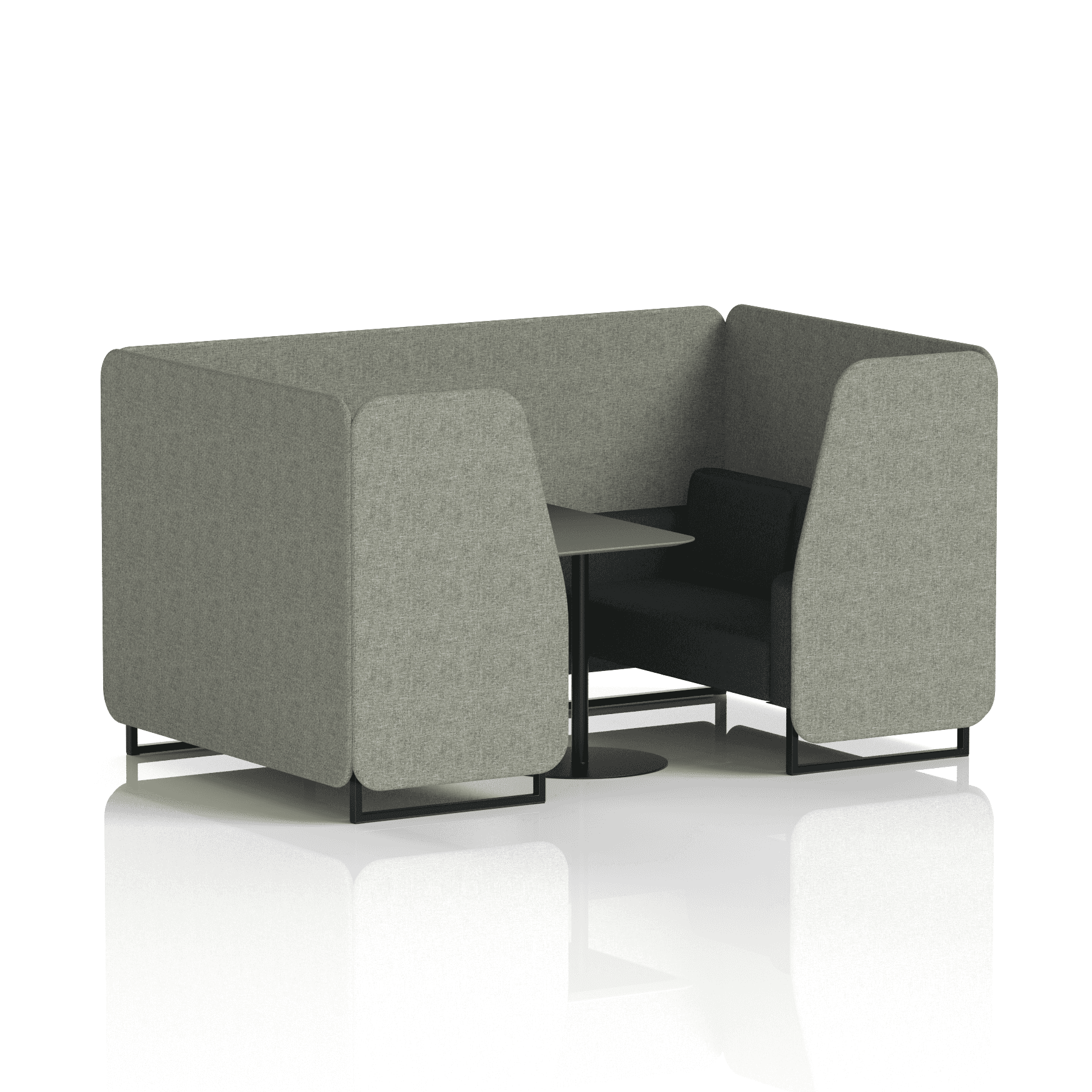 Brixworth Booth With Black Legs And Black Table In Two Tone 6 Seater Theory Panels And Diameter Sofa  