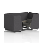 Brixworth Booth With Black Legs And Black Table In Two Tone 2 Seater Bank Panels And Upminster Sofa  