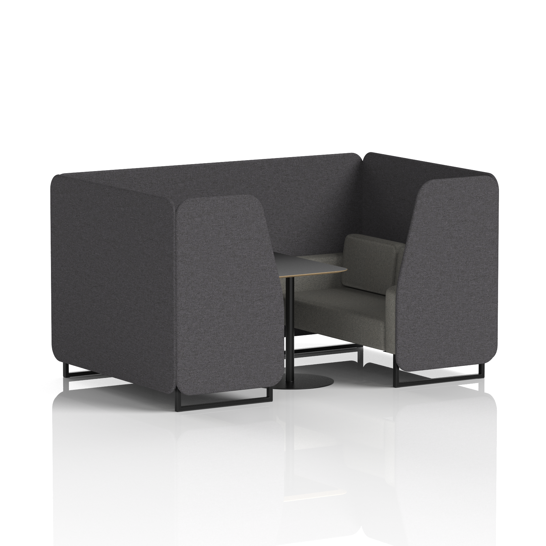 Brixworth Booth With Black Legs And Black Table In Two Tone 2 Seater Bank Panels And Upminster Sofa  