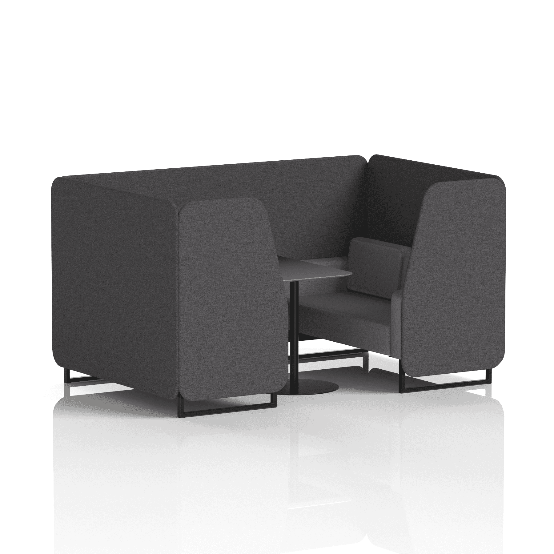 Brixworth Booth With Black Legs And Black Table In Two Tone 2 Seater Bank Panels And Upminster Sofa  